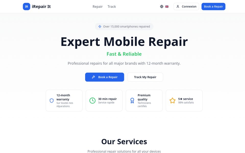 Capture du site iRepair It